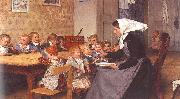 Albert Anker The Creche oil painting reproduction